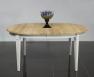 Mesa de comedor ovalada 160x120, 4 extensiones de 40 cm, fabricada en madera de roble macizo al estilo Louis Philippe acabado roble cepillado