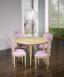 Mesa de comedor redonda Clemente diàmetro 120 fabricada en madera de roble macizo al estilo Luis XVI con 7 extensiones de 40cm