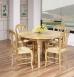 Mesa de comedor redonda fabricada en madera de roble macizo al estilo Louis Philippe + 7 extensiones de 40cm