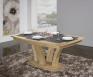 Mesa de comedor rectangular fabricada en madera de roble maciza con acabado cerámico y roble cepillado 180x110 cm