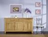 Aparador Buffet de 3 puertas y 4 cajones fabricada en madera maciza de roble estilo rústico
