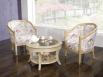 Mesa de centro Gael redonda fabricada en madera de roble macizo estilo Louis Philippe