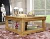 Mesa de centro cuadrada Anne-Sophie fabricada en madera de Roble Macizo estilo Louis Philippe