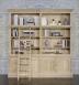 Biblioteca de 2 cuerpos y 4 puertas fabricado en madera de roble macizo estilo Directoire con escalera