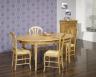 Mesa de comedor ovalada fabricada en madera de roble macizo al estilo Louis Philippe 160x120 + 2 extensión 40cm