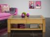 Mesa de centro con aplicación de cerámica fabricada en madera de roble macizo en Línea Contemporánea