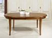 Mesa de comedor ovalada Julie fabricada en madera de cerezo macizo al estilo Louis Philippe 180x120 + 5 extensiones de 40 cm