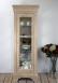 Armario vitrina de 1 puerta y 1 cajón fabricado en madera de Roble macizo al estilo Louis Philippe