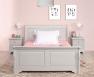 Cama Bateau Jean 140x190, de roble macizo de estilo Louis Philippe 