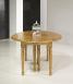Mesa de comedor ovalada fabricada en madera de roble macizo al estilo Louis Philippe 135x110 con 7 extensiones