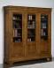 Biblioteca Flora de 3 puertas fabricada en madera de cerezo macizo estilo Louis Philippe