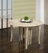 Mesa de comedor redonda fabricada en madera de roble macizo al estilo Louis Philippe diámetro 110 con 5 extensíones