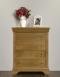 Cómoda Natán de 4 cajones fabricada en madera de roble macizo en estilo Louis Philippe