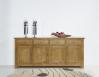 Aparador comedor Adela de 4 puertas fabricado en madera de roble macizo estilo rústico