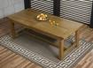 Mesa de comedor rectangular Lucas fabricada en madera maciza de roble 180x100 + 2 extensiones de 45cm estilo rústico