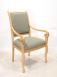 Sillón Crosse de roble macizo estilo Louis Philippe Tela de tapicería Essencia
