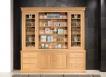Biblioteca de dos cuerpos Cyrile en roble macizo, estilo Luis Felipe