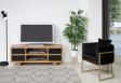 Mueble de TV vintage de 4 cajones fabricado en madera de roble macizo  estilo contemporáneo  