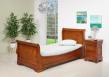 Cama de barco Camille fabricada en madera de cerezo macizo al estilo Louis Philippe de 90x190 