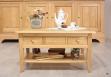 Mesa de centro rectangular fabricada en madera de roble macizo al estilo Louis Philippe