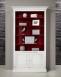 Estantería librería Charles fabricada en madera de roble macizo al estilo Directorio acabado Marfil y Rojo