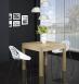 Mesa de comedor cuadrada  90x90 fabricada en madera  de Roble macizo estilo contemporáneo, abierta 180x90