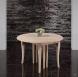 Mesa de comedor redonda diámetro 110 cm fabricada en madera de Roble macizo al estilo Provenzal + 7 extensiones de 40cm
