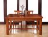 Mesa de comedor rectangular Matias con 160x100cm fabricada en madera de Cerezo macizo estilo rústico  + 2 extensiones de 40 cm