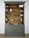 Biblioteca Sylvain 2 cuerpos fabricada en madera de  roble macizo al estilo Directoire Acabado Verde envejecido