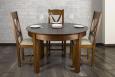 Mesa de comedor redonda Emilia fabricada en madera de Cerezo macizo bandeja de cerámica estilo contemporáneo