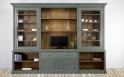 Biblioteca Sylvain de 2 cuerpos fabricada en madera de roble macizo en estilo Directoire Acabado Verde Rodal