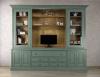 Biblioteca Miguel 2 cuerpos fabricada en madera roble macizo estilo Directoire Acabado Verde Rodal
