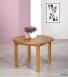 Mesa de comedor redonda fabricada en madera de Fresno macizo estilo Rústico con 2 extensiones de 40cm