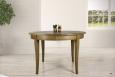 Mesa  de comedor redonda Fabiane fabricada en madera maciza de Roble al estilo Louis Philippe diámetro 120cm con Cerámica incrustada