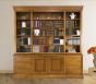 Biblioteca Melanie de 2 cuerpos en madera maciza de cerezo en estilo Louis Philippe 