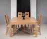 Mesa de comedor cuadrada fabricada en madera de roble macizo 140x140 estilo contemporáneo