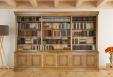 Biblioteca 2 cuerpos Adelina fabricada en madera de cerezo macizo estilo Louis Philippe ancho de 350cm