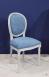 Silla Simón fabricada en madera de roble macizo estilo Louis XV acabado cepillado gris perla