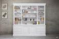 Biblioteca Pedro de 2 cuerpos fabricada en madera de roble macizo al estilo Louis Philippe lacado blanco