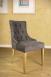 Silla de comedor acolchada fabricada en madera de Roble macizo tela gris oscuro