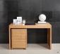 Escritorio estilo Contemporáneo fabricado en madera de Roble macizo acompañada con modulo con ruedas de 3 cajones