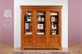 Librería Flore de 3 puertas de madera maciza de cerezo de estilo Louis Philippe