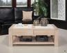 Mesa de centro con cubierta de cerámica fabricada en madera de roble macizo estilo contemporáneo