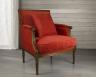 Sillón Anne de estilo Luis XVI fabricado en madera maciza de Haya, tejido rojo