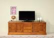 Mueble TV Lise 16/9 fabricada en madera maciza de cerezo estilo Louis Philippe con 4 puertas y 3 cajones