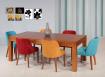 Mesa de comedor rectangular estilo Contemporáneo fabricada en madera de Cerezo macizo con 210x100 + 5 extensiones Longitud total de 5 metros