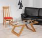 Mesa de centro Tanguy fabricada en madera de roble macizo estilo contemporáneo cristal securit