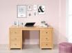 Escritorio Adrien de 6 cajones fabricado en madera de roble macizo en estilo contemporáneo