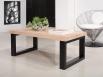 Mesa de centro rectangular fabricada en madera de Roble y Hierro en estilo Contemporáneo