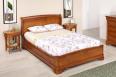 Cama Gaëlle 140x190 en madera maciza de cerezo estilo Louis Philippe Con cajón en cada lado
